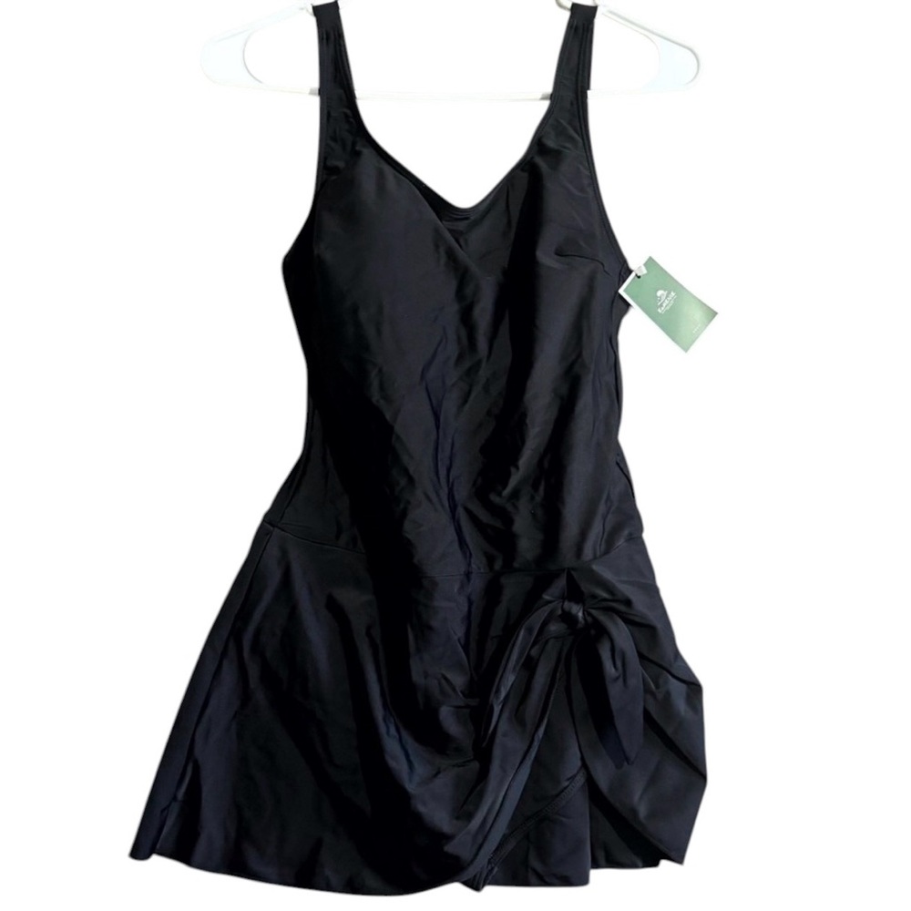 Eomenie Black One Piece Swimsuit Sm Tummy Control Adjustable Straps Bathing Suit